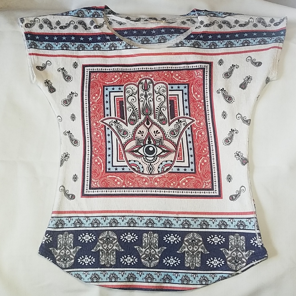 Hamsa print tunic.